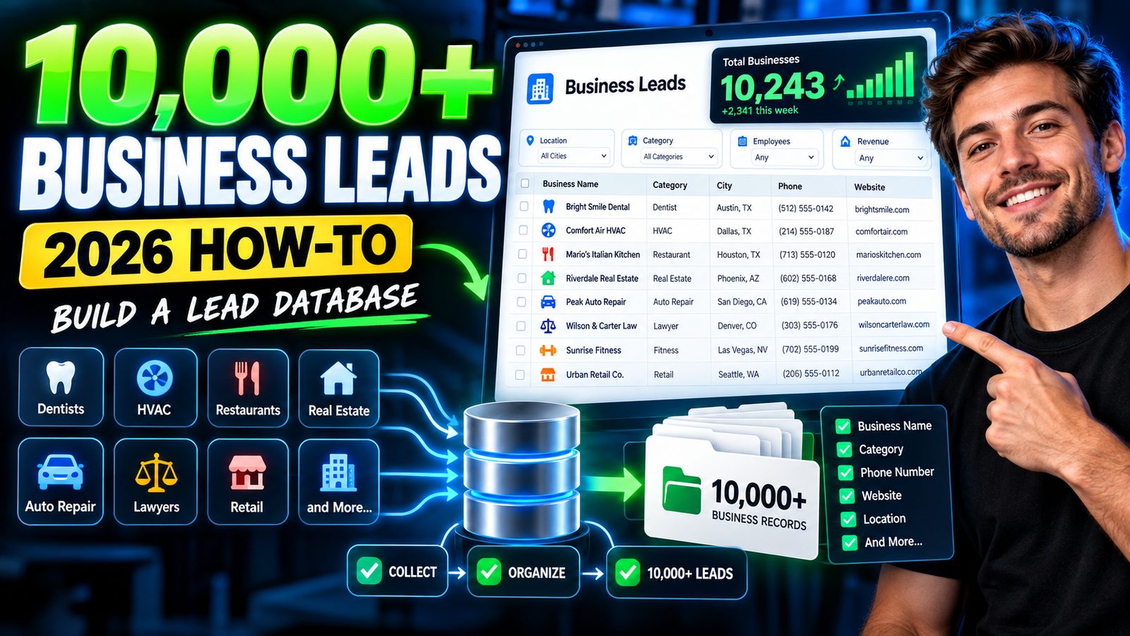 Building a Lead Database of 10,000+ Businesses (2026 How-To Guide)